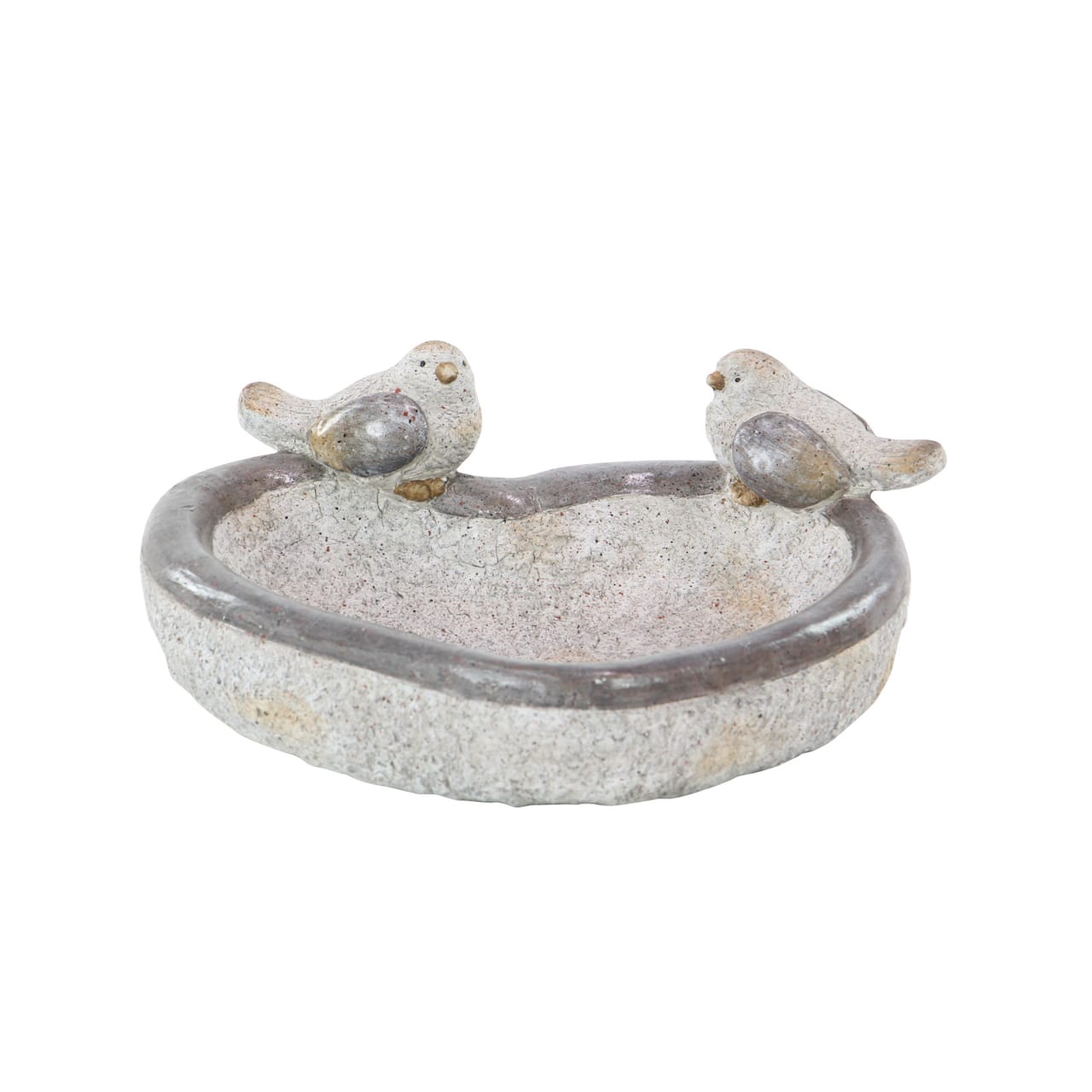 15" Gray Polystone Country Birds Garden Sculpture